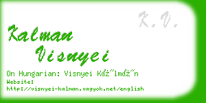 kalman visnyei business card